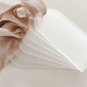 Acrylic tags with chiffon ribbon